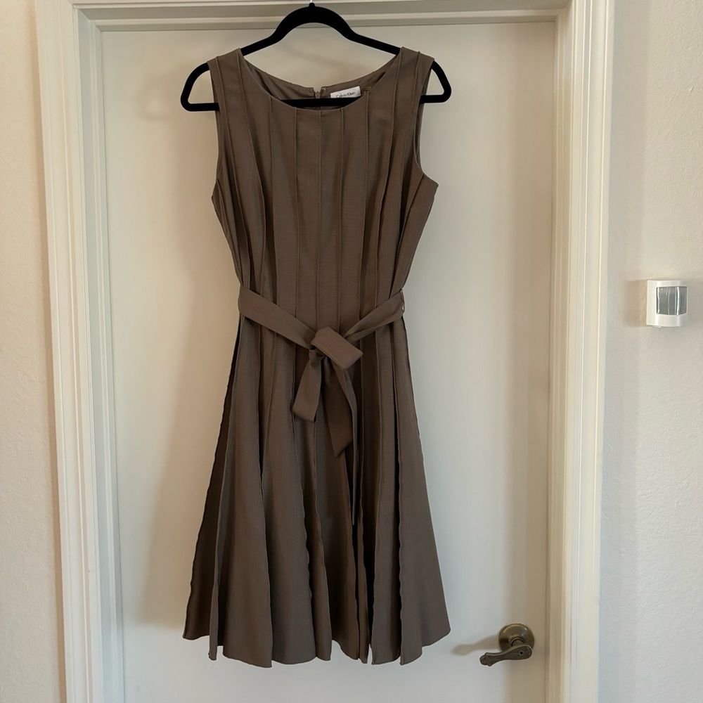 Calvin Klein Brown Pleated Dress - Picture 4 of 5